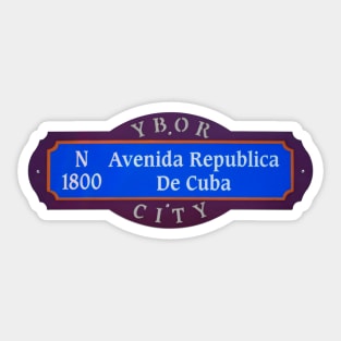 Avenida Republica De Cuba Ybor City Sticker